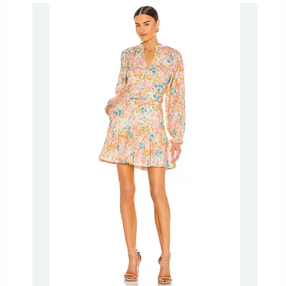 REBECCA VALLANCE Ottoman Long Sleeve Mini Dress in Print - Picture 1 of 1